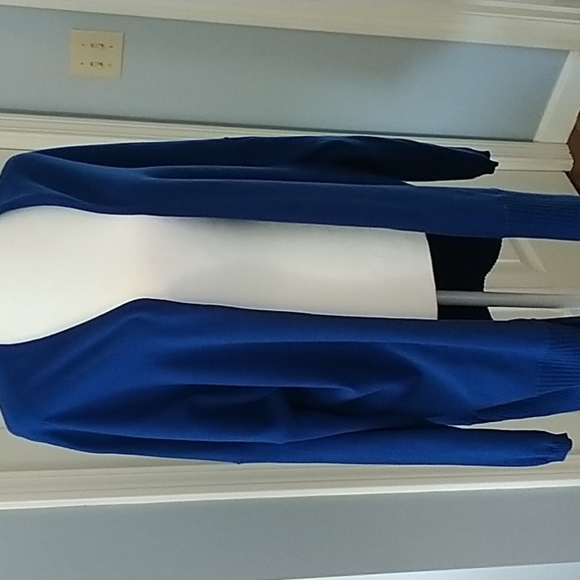 Lord & Taylor Cobalt Blue Open Front Cardigan Duster Sweater XL - Picture 9 of 11